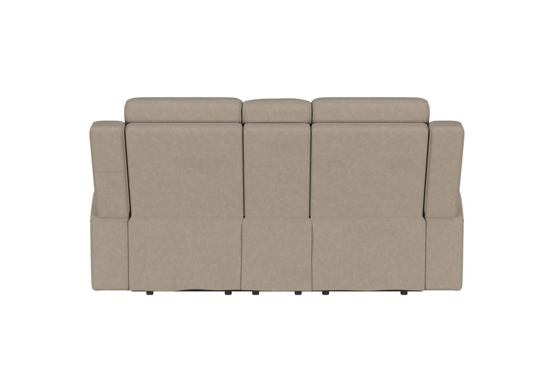 610282 Brentwood Upholstered Motion Reclining Loveseat Taupe