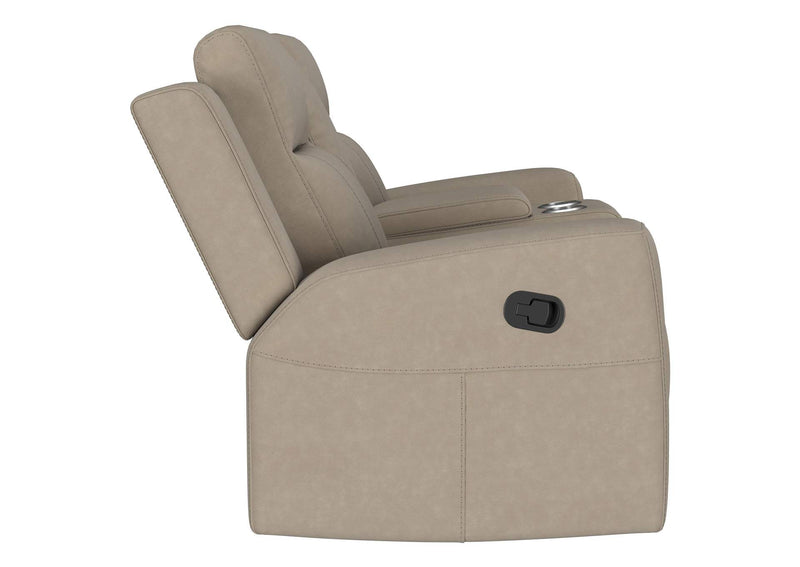 610282 Brentwood Upholstered Motion Reclining Loveseat Taupe