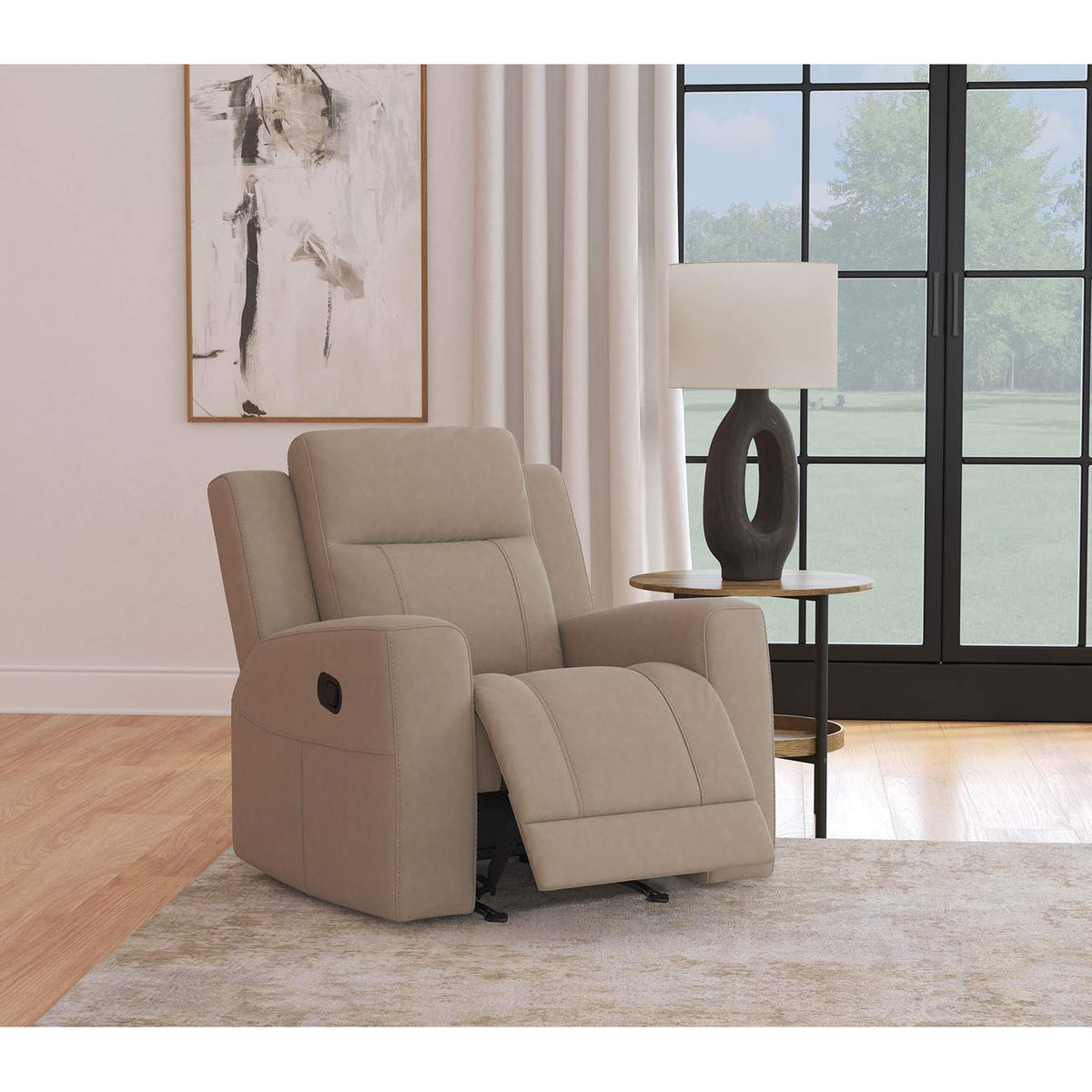 610283 Brentwood Upholstered Recliner Chair Taupe