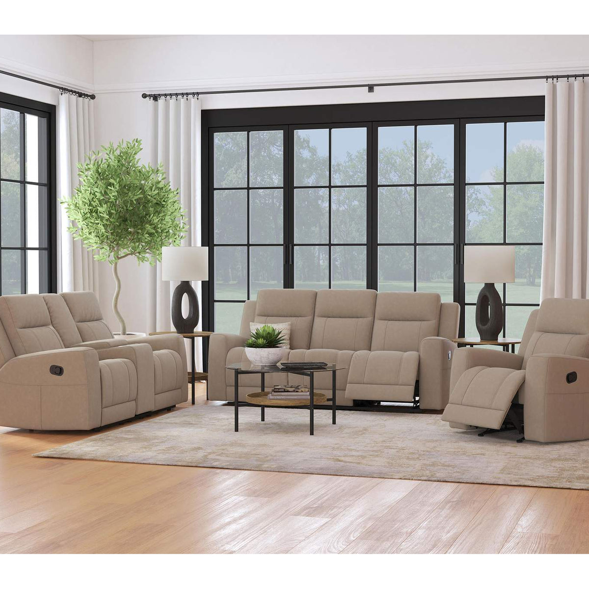 610283 Brentwood Upholstered Recliner Chair Taupe