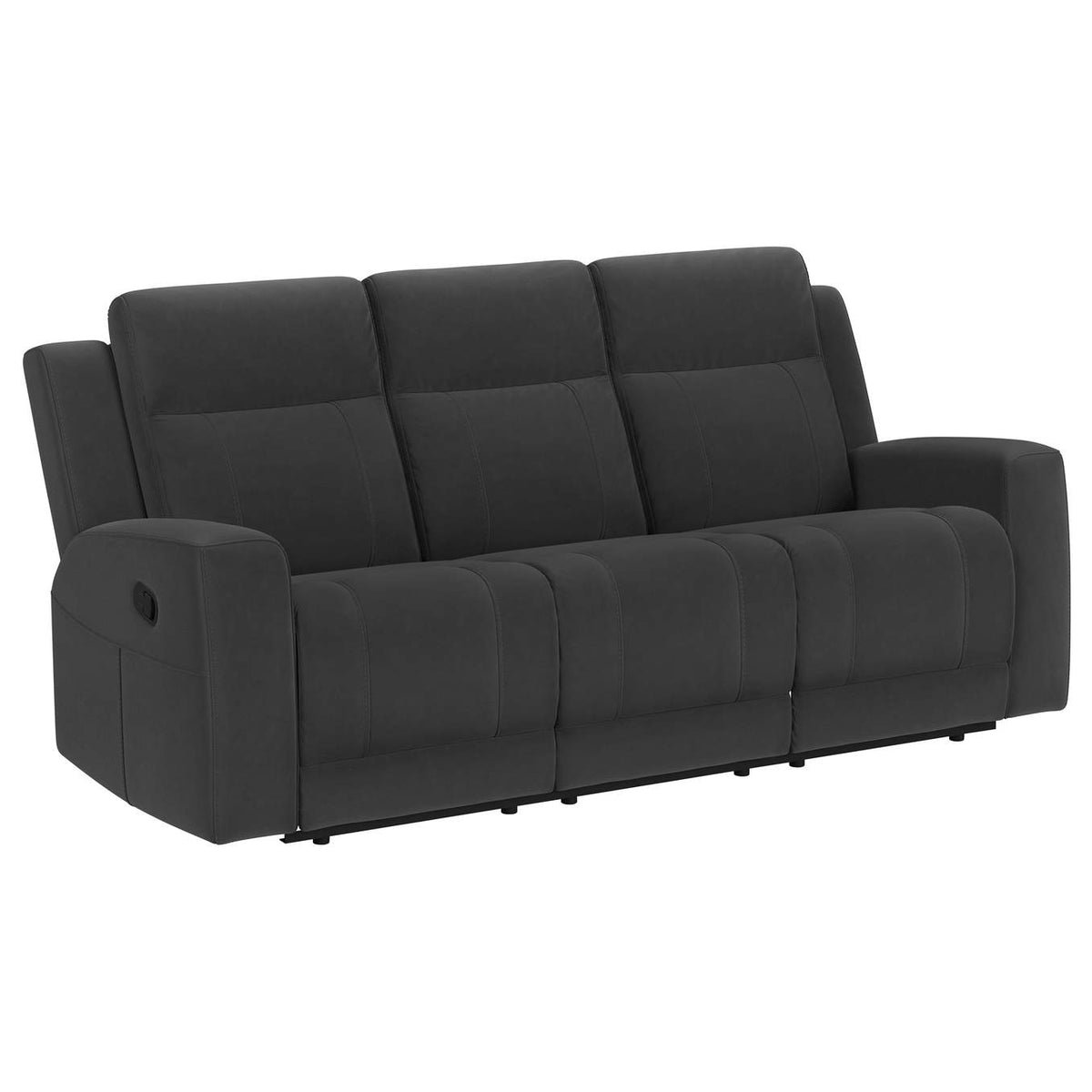 610284-S2 Brentwood 2-piece Upholstered Reclining Sofa Set Charcoal