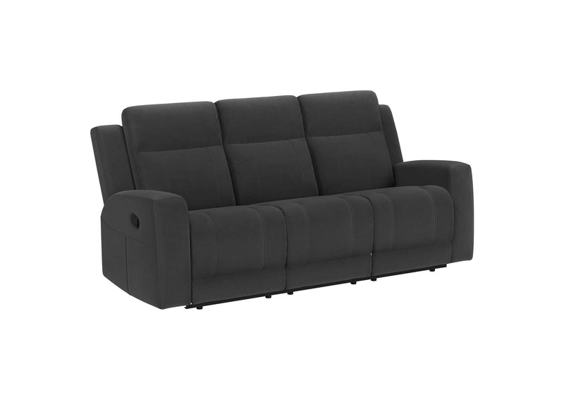 610284-S2 Brentwood 2-piece Upholstered Reclining Sofa Set Charcoal