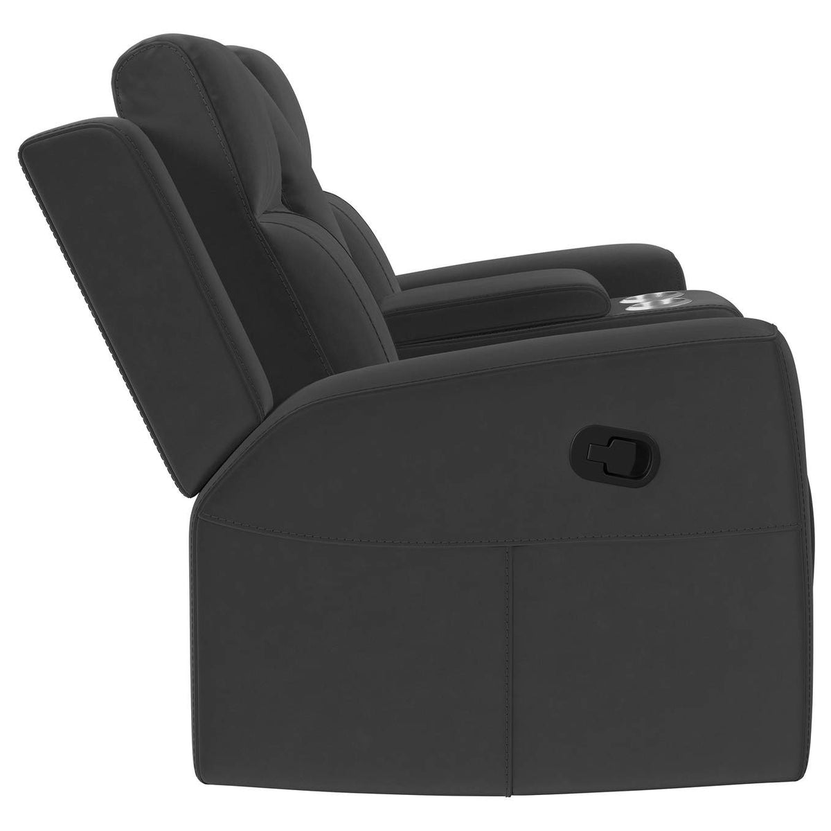 610284-S2 Brentwood 2-piece Upholstered Reclining Sofa Set Charcoal