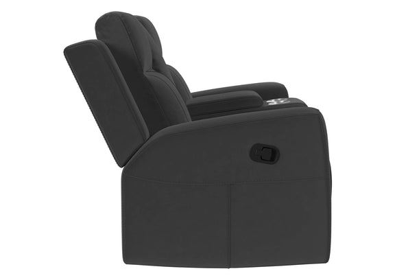 610284-S2 Brentwood 2-piece Upholstered Reclining Sofa Set Charcoal