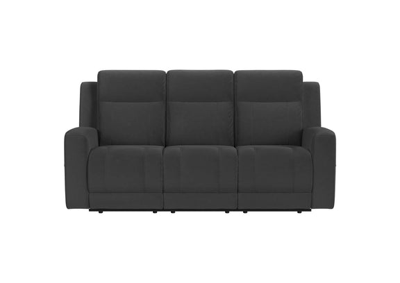 610284-S3 Brentwood 3-piece Upholstered Reclining Sofa Set Charcoal