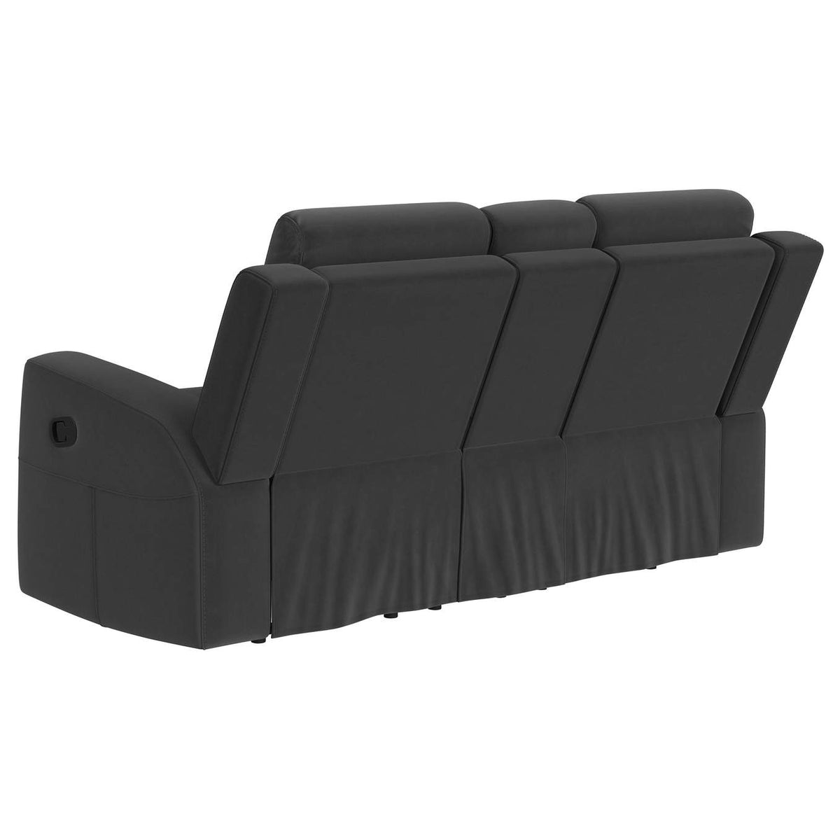 610284-S3 Brentwood 3-piece Upholstered Reclining Sofa Set Charcoal