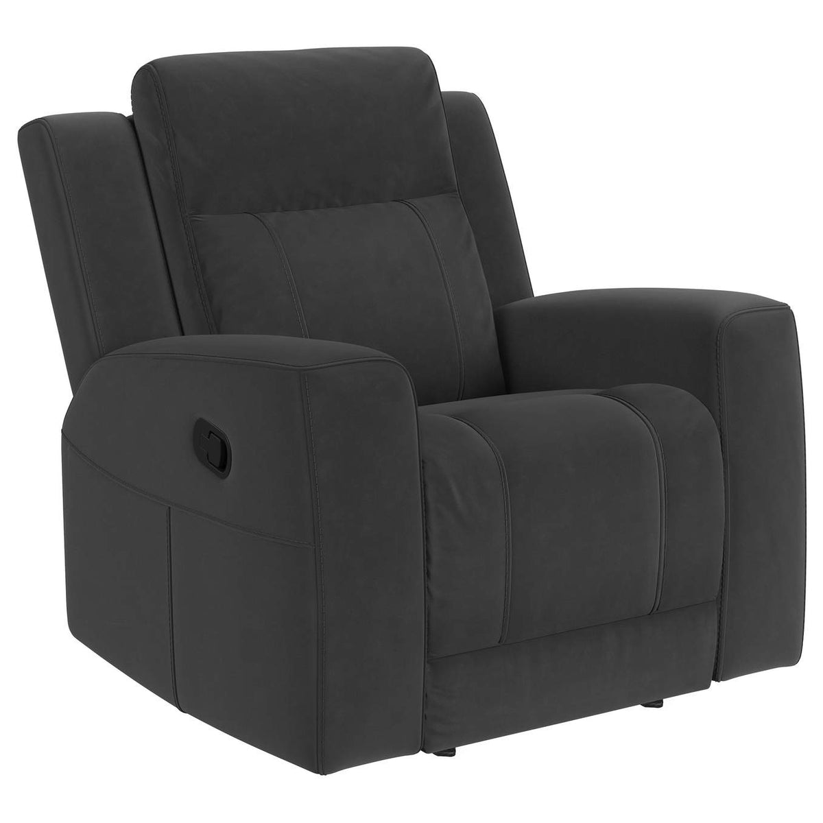 610284-S3 Brentwood 3-piece Upholstered Reclining Sofa Set Charcoal