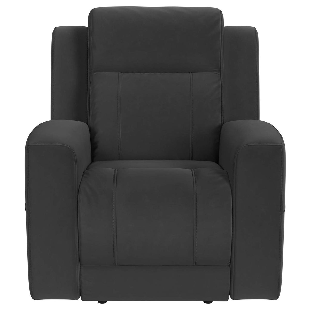 610284-S3 Brentwood 3-piece Upholstered Reclining Sofa Set Charcoal