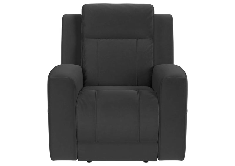 610284-S3 Brentwood 3-piece Upholstered Reclining Sofa Set Charcoal