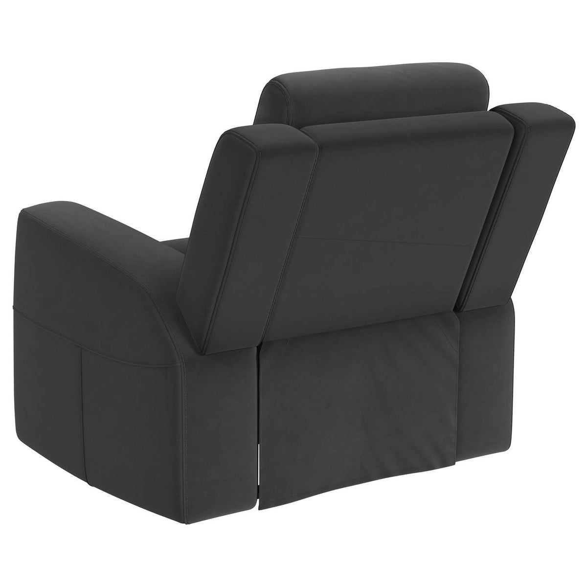 610284-S3 Brentwood 3-piece Upholstered Reclining Sofa Set Charcoal