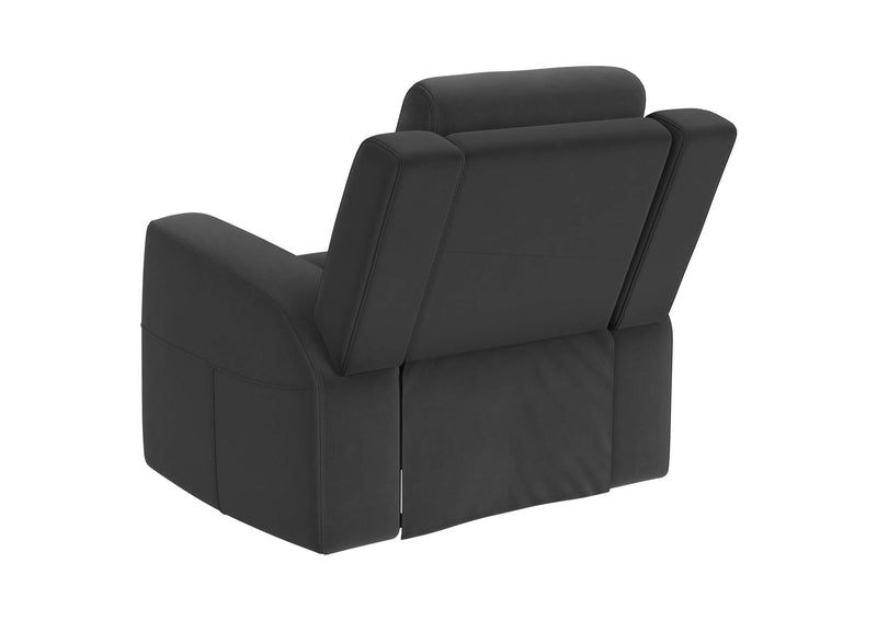 610284-S3 Brentwood 3-piece Upholstered Reclining Sofa Set Charcoal