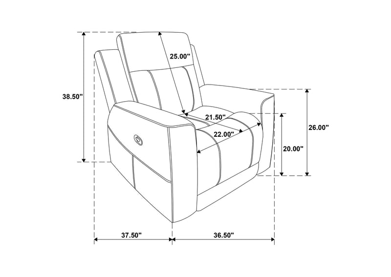 610284-S3 Brentwood 3-piece Upholstered Reclining Sofa Set Charcoal