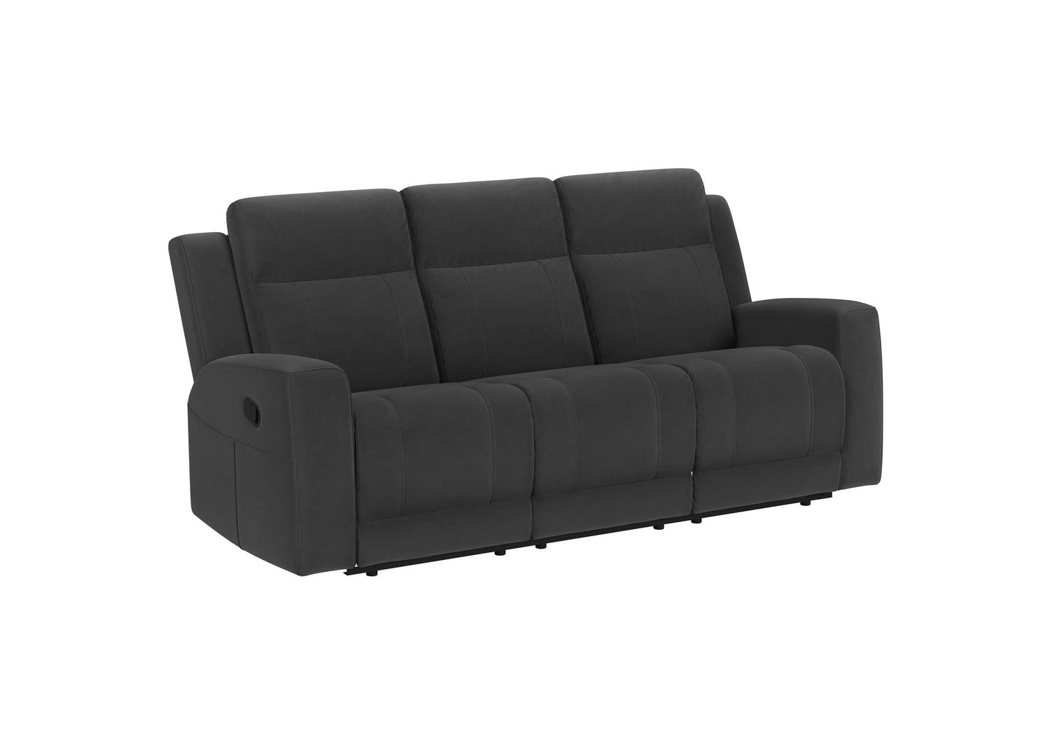 610284 Brentwood Upholstered Motion Reclining Sofa Dark Charcoal