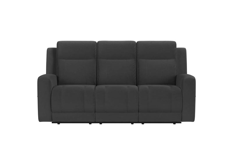 610284 Brentwood Upholstered Motion Reclining Sofa Dark Charcoal