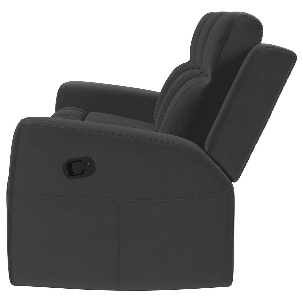610284 Brentwood Upholstered Motion Reclining Sofa Dark Charcoal
