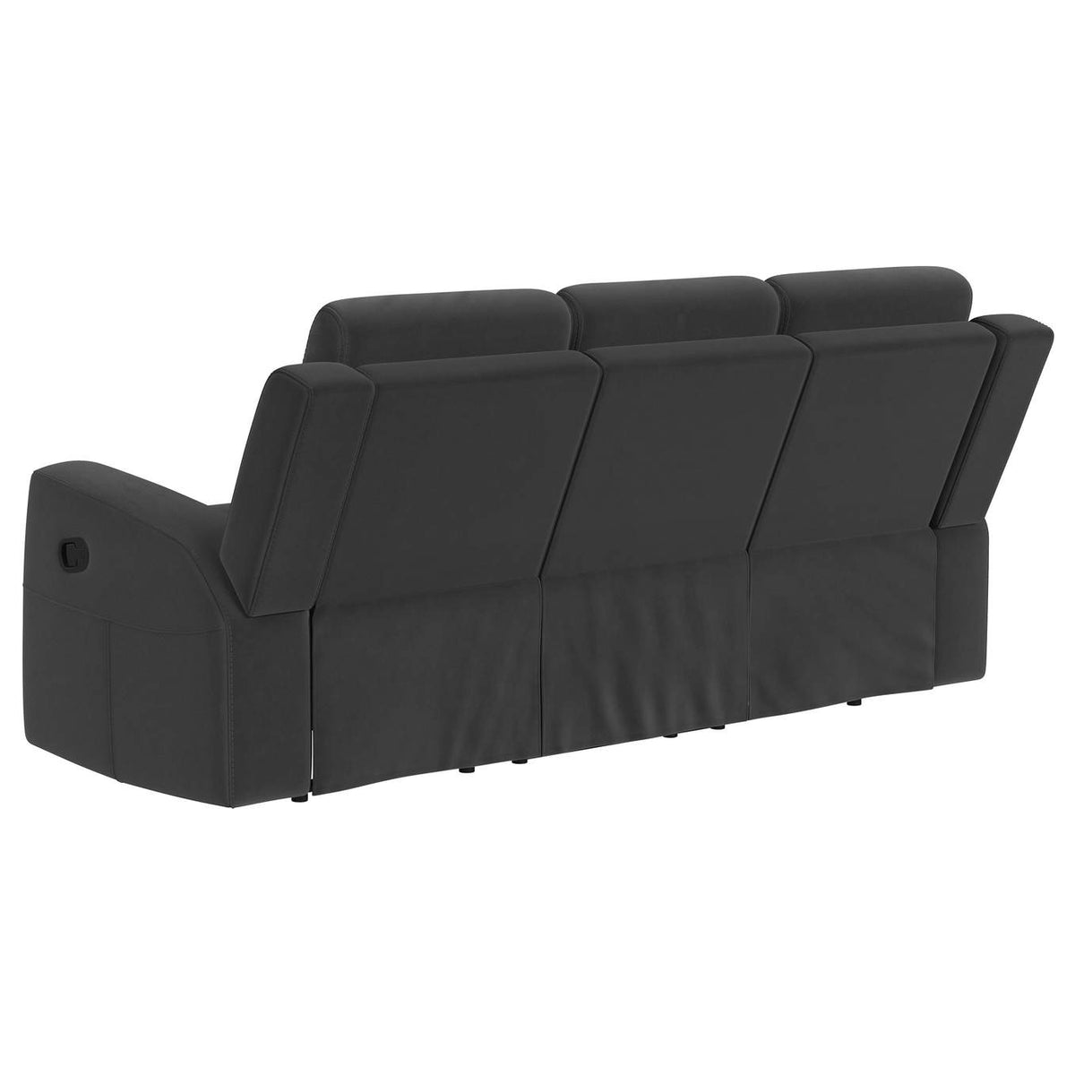 610284 Brentwood Upholstered Motion Reclining Sofa Dark Charcoal