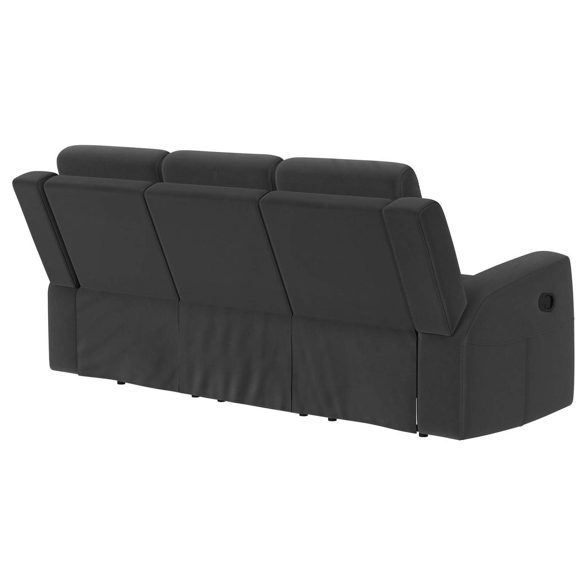 610284 Brentwood Upholstered Motion Reclining Sofa Dark Charcoal