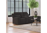 610285 Brentwood Upholstered Reclining Loveseat Dark Charcoal