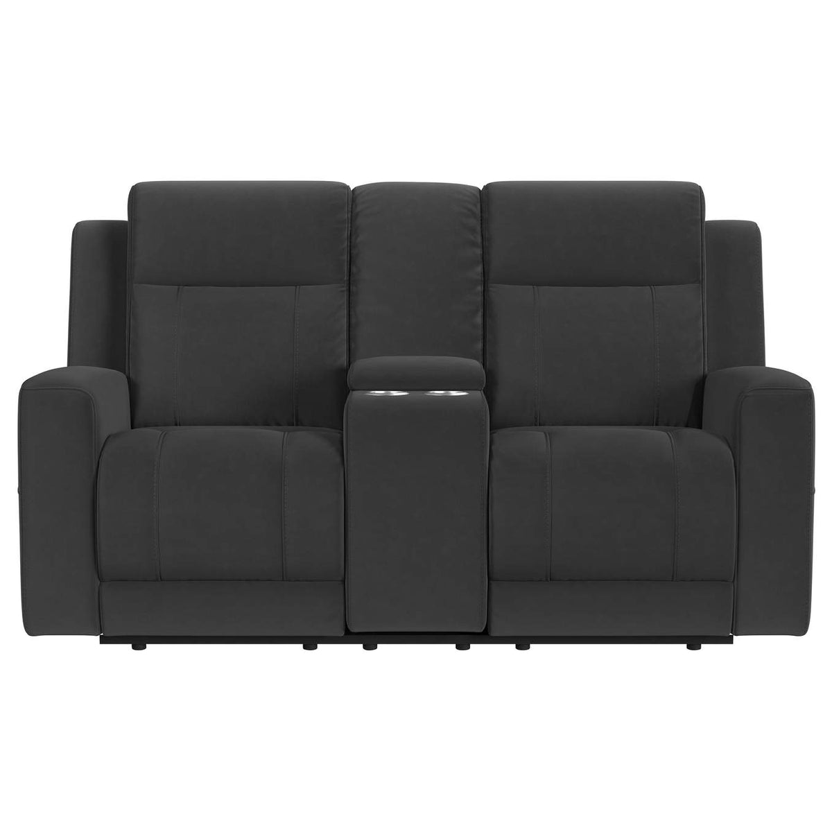 610285 Brentwood Upholstered Reclining Loveseat Dark Charcoal