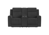 610285 Brentwood Upholstered Reclining Loveseat Dark Charcoal
