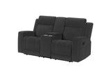 610285 Brentwood Upholstered Reclining Loveseat Dark Charcoal