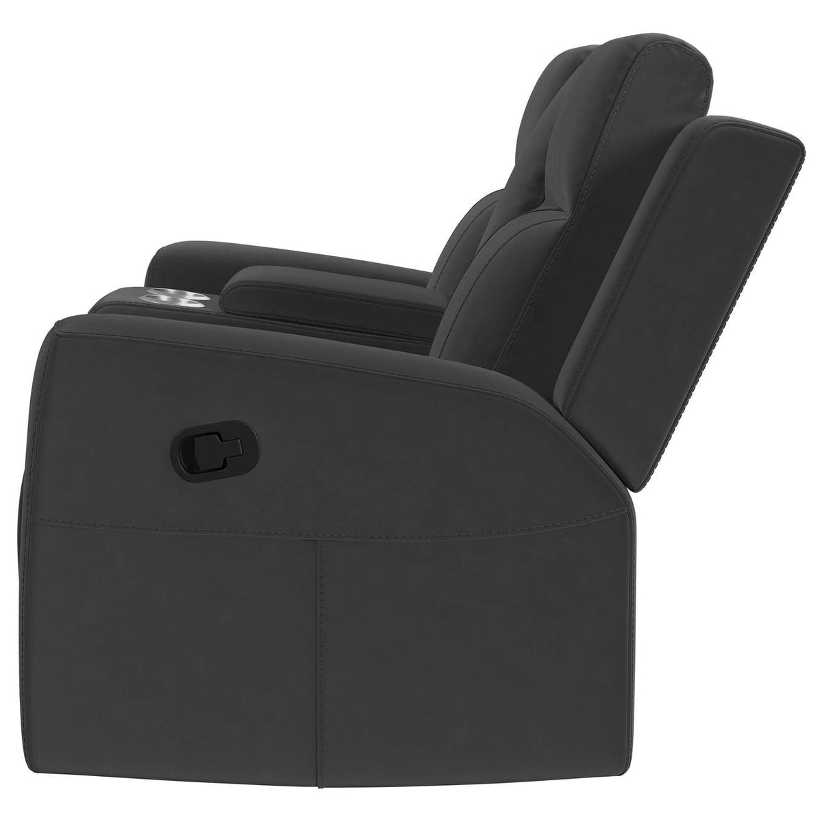 610285 Brentwood Upholstered Reclining Loveseat Dark Charcoal