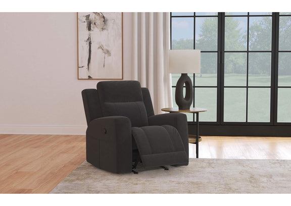 610286 Brentwood Upholstered Recliner Chair Dark Charcoal