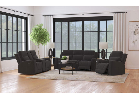 610286 Brentwood Upholstered Recliner Chair Dark Charcoal