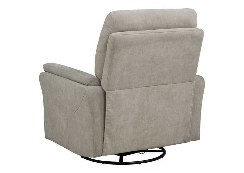610423P Adler Upholstered Power Swivel Glider Recliner Greige