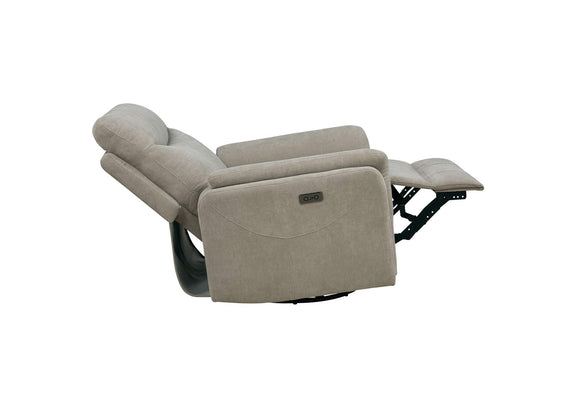 610423P Adler Upholstered Power Swivel Glider Recliner Greige