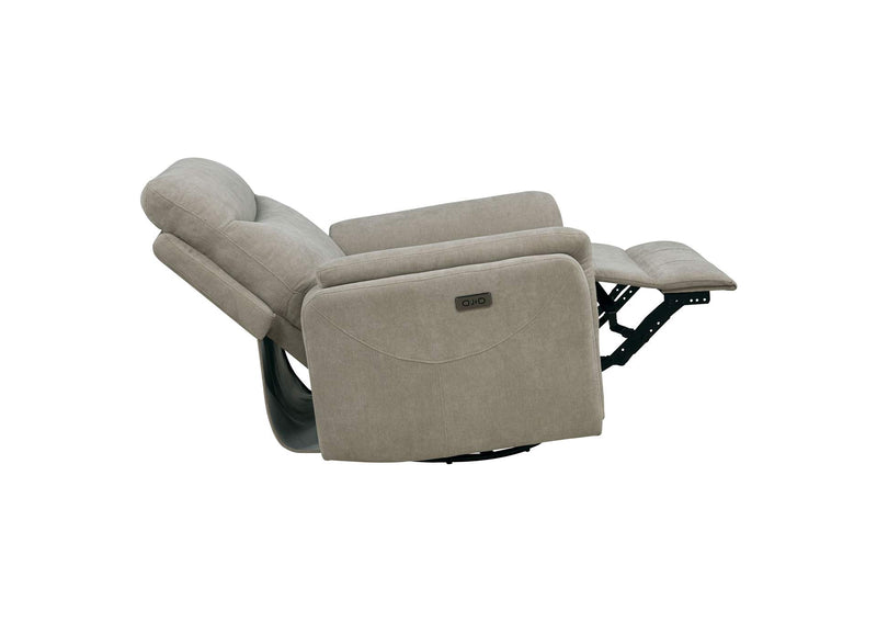 610423P Adler Upholstered Power Swivel Glider Recliner Greige