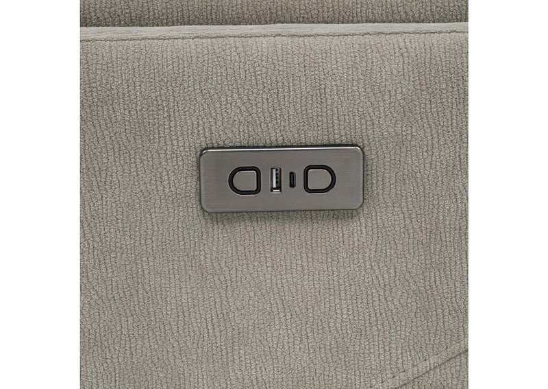610423P Adler Upholstered Power Swivel Glider Recliner Greige