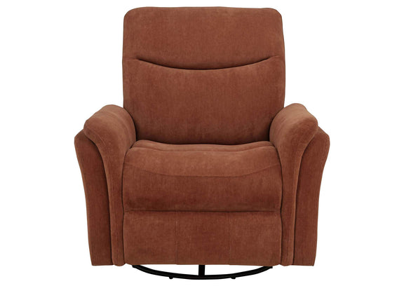 610433P Adler Upholstered Power Swivel Glider Recliner Rust
