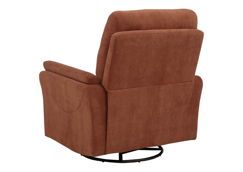 610433P Adler Upholstered Power Swivel Glider Recliner Rust