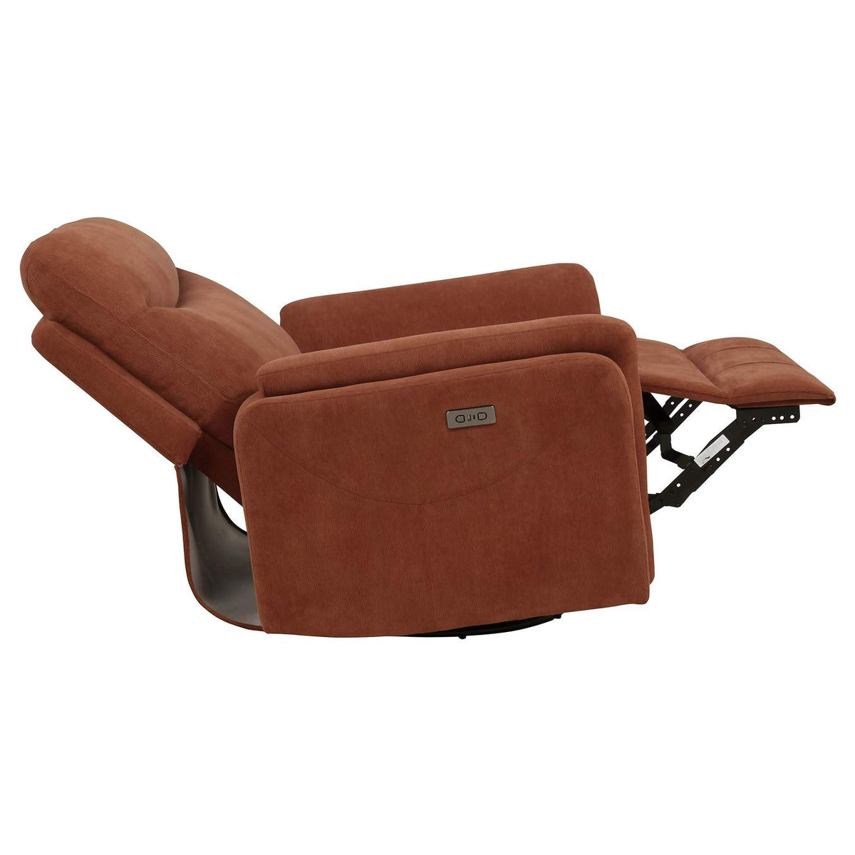 610433P Adler Upholstered Power Swivel Glider Recliner Rust