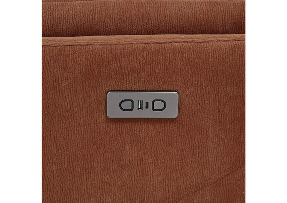610433P Adler Upholstered Power Swivel Glider Recliner Rust