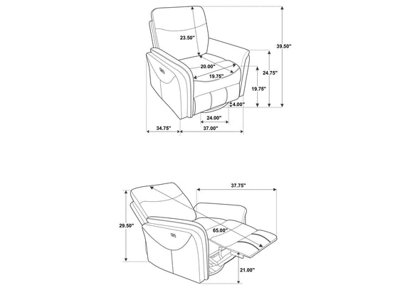 610433P Adler Upholstered Power Swivel Glider Recliner Rust