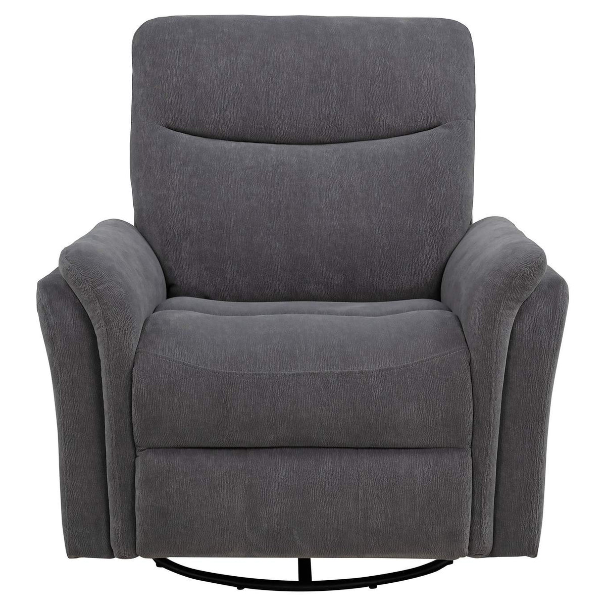 610443P Adler Upholstered Power Swivel Glider Recliner Charcoal Grey