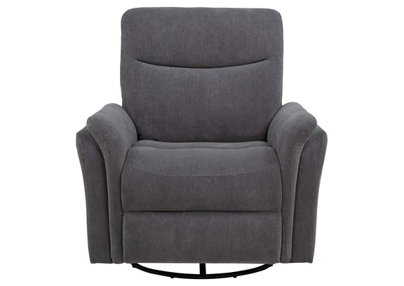 610443P Adler Upholstered Power Swivel Glider Recliner Charcoal Grey