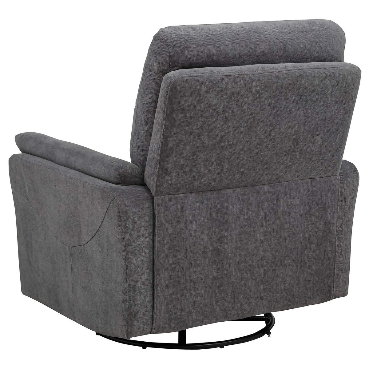 610443P Adler Upholstered Power Swivel Glider Recliner Charcoal Grey