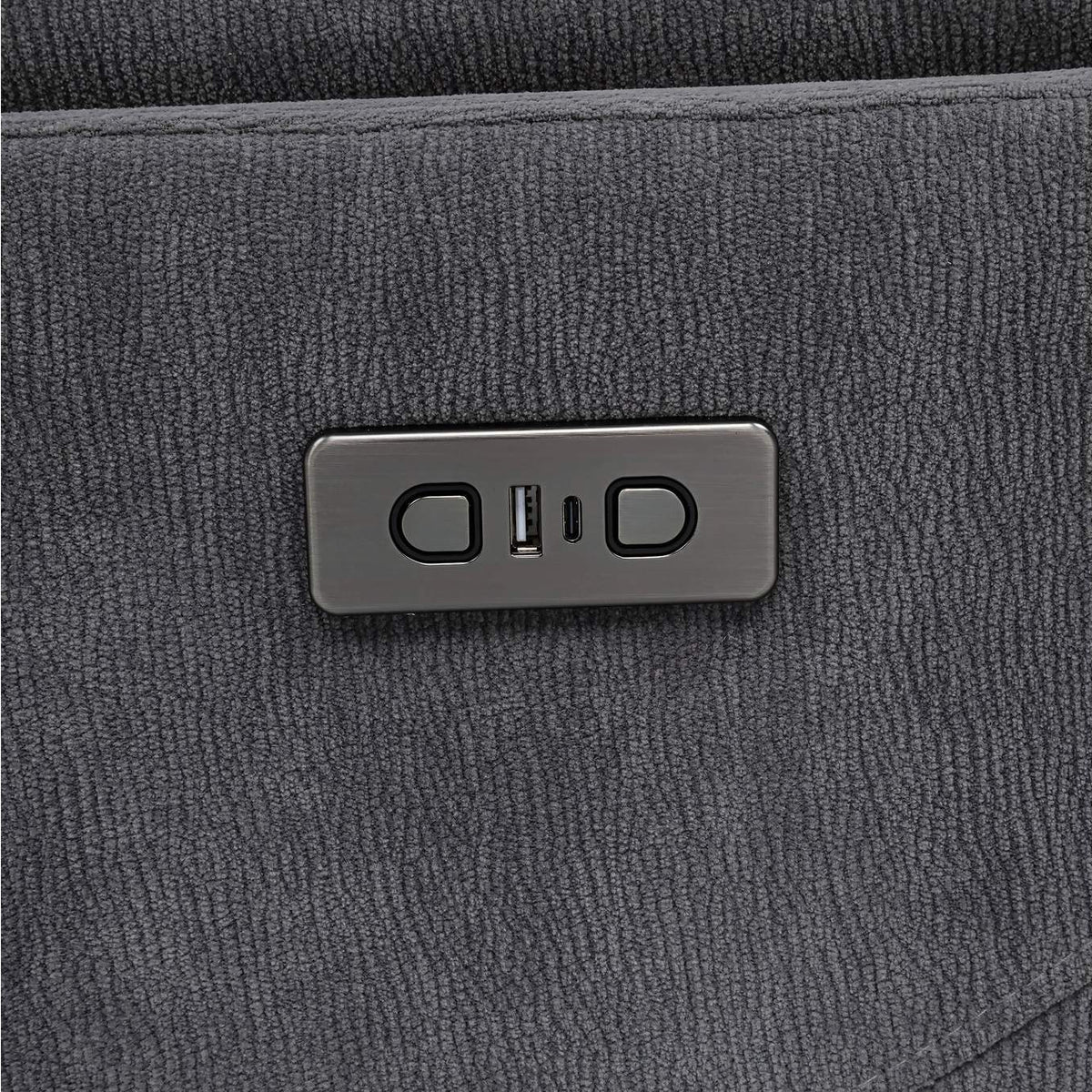 610443P Adler Upholstered Power Swivel Glider Recliner Charcoal Grey
