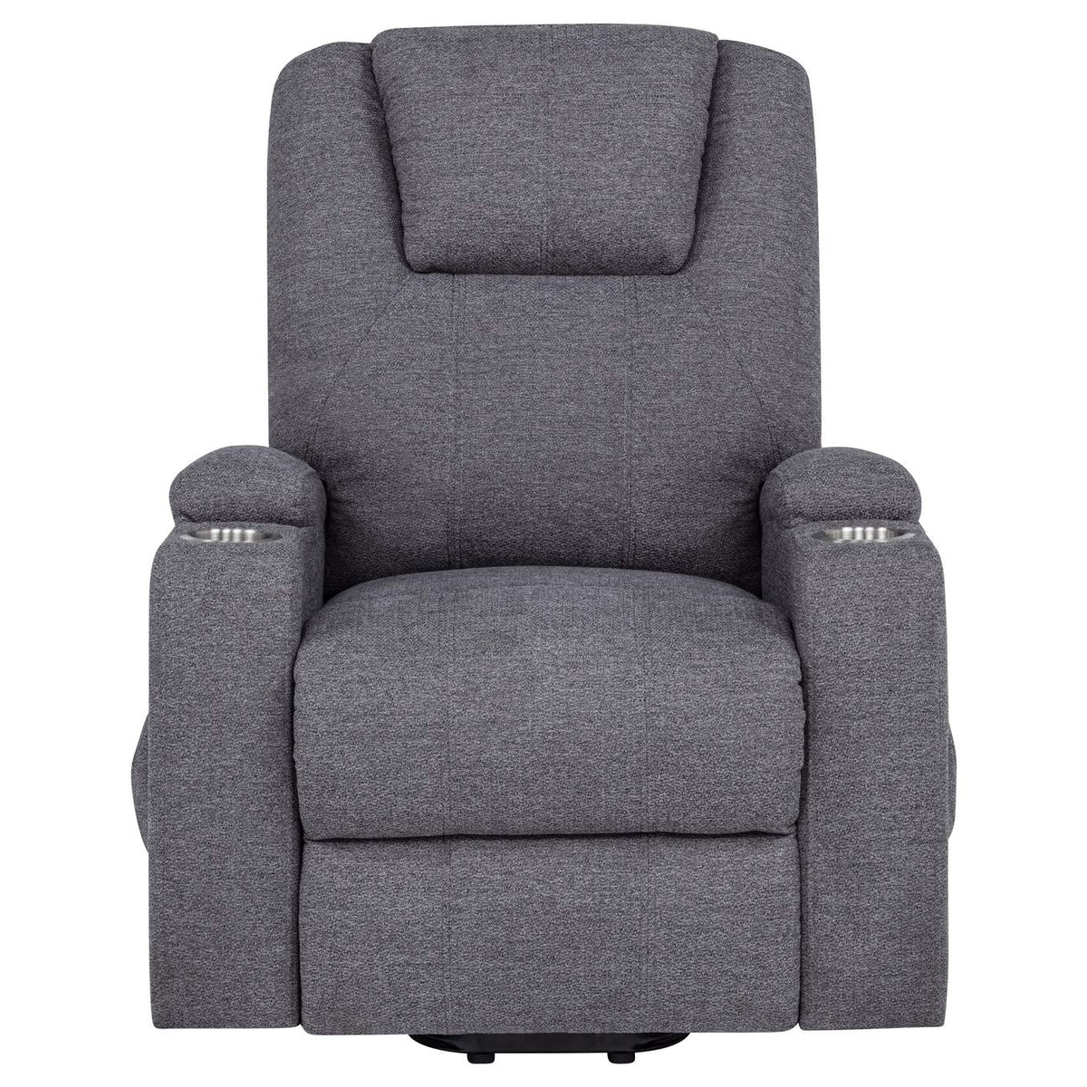 610453P Louie Chenille Upholstered Power Lift Massage Chair Grey