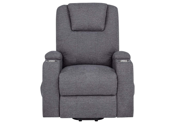 610453P Louie Chenille Upholstered Power Lift Massage Chair Grey