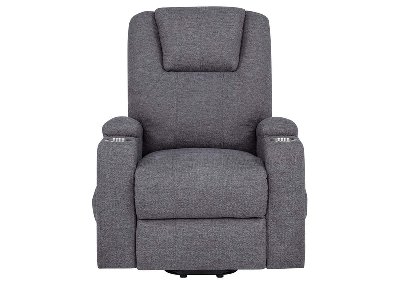 610453P Louie Chenille Upholstered Power Lift Massage Chair Grey