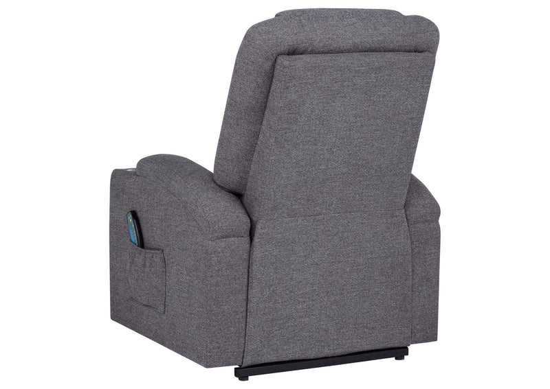 610453P Louie Chenille Upholstered Power Lift Massage Chair Grey