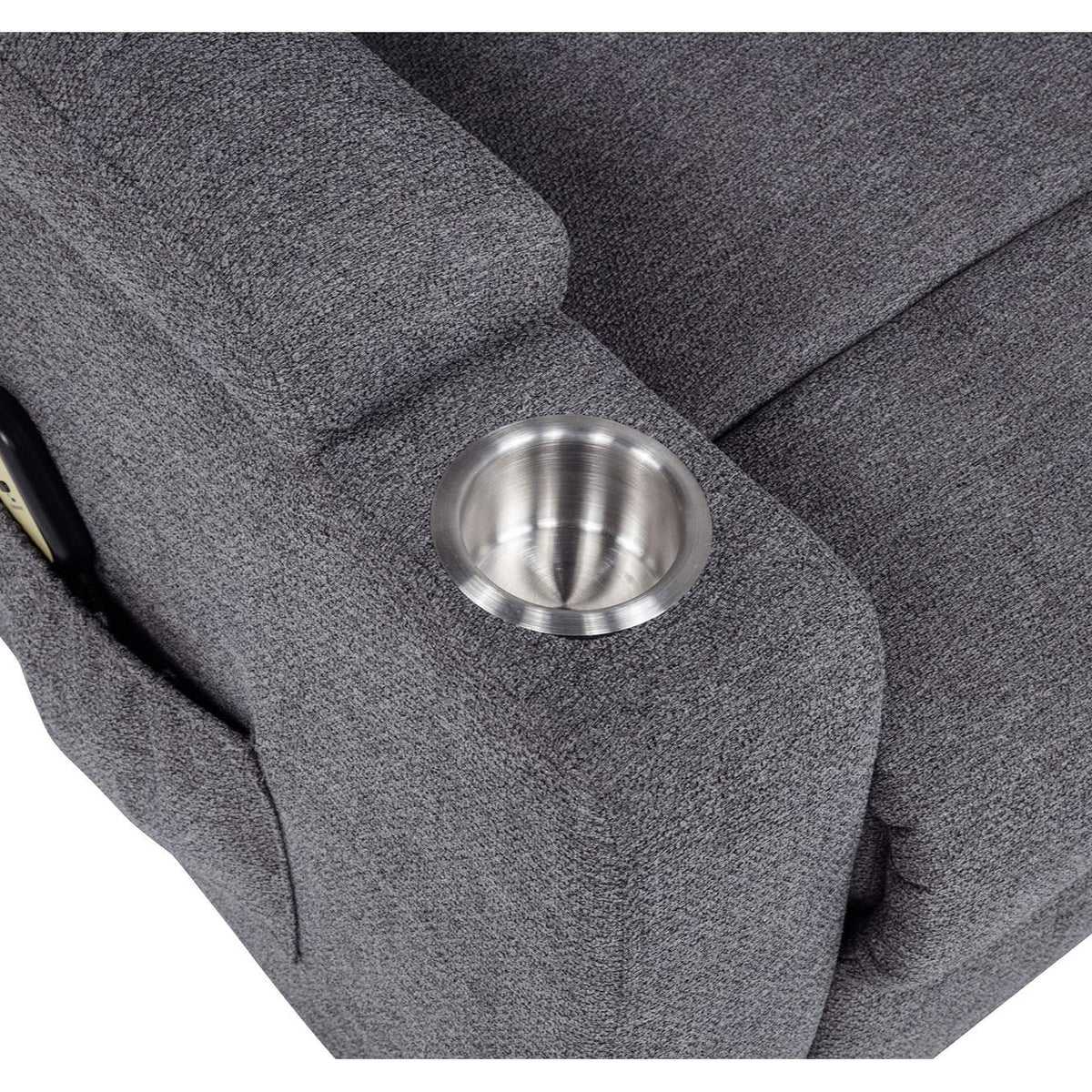 610453P Louie Chenille Upholstered Power Lift Massage Chair Grey