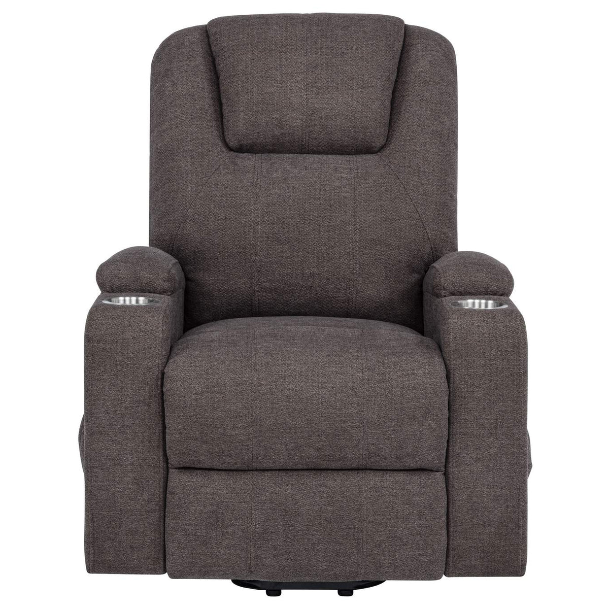 610463P Louie Chenille Upholstered Power Lift Massage Chair Brown