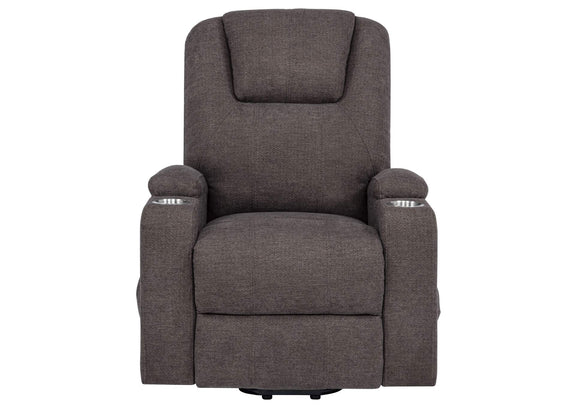 610463P Louie Chenille Upholstered Power Lift Massage Chair Brown