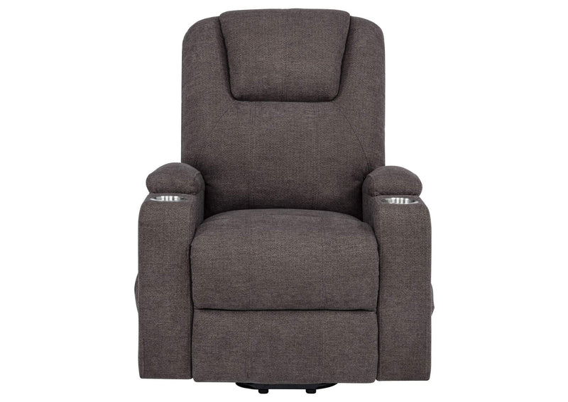 610463P Louie Chenille Upholstered Power Lift Massage Chair Brown