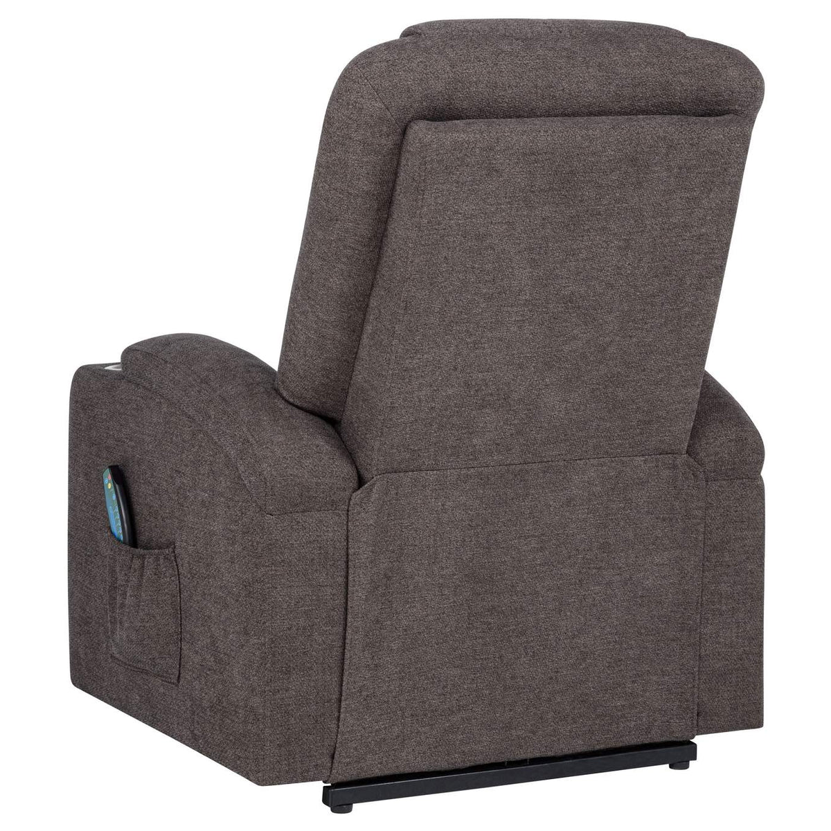 610463P Louie Chenille Upholstered Power Lift Massage Chair Brown